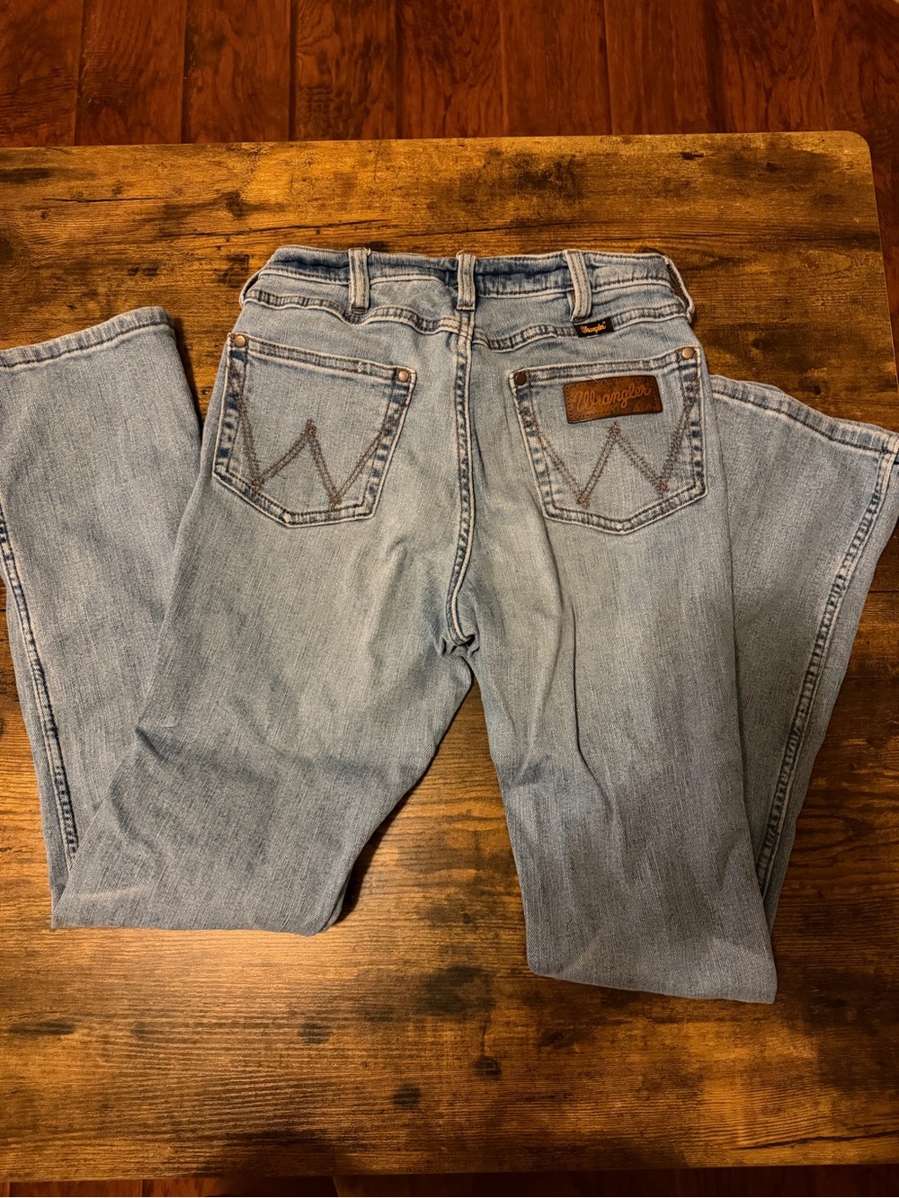 Wrangler Light Blue Straight-Leg Denim Jeans